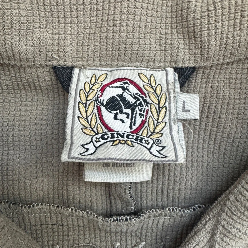 Cinch‎ Bonded Softshell Jacket Large Regular Black Heather Fleece Lined Logo
